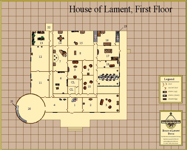 House of Lament First Floor map