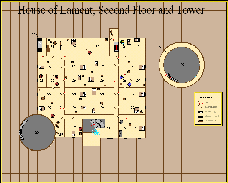 House of Lament Second Floor map