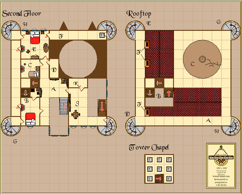 The House on Gryphon Hill - Second Floor/Roof Top